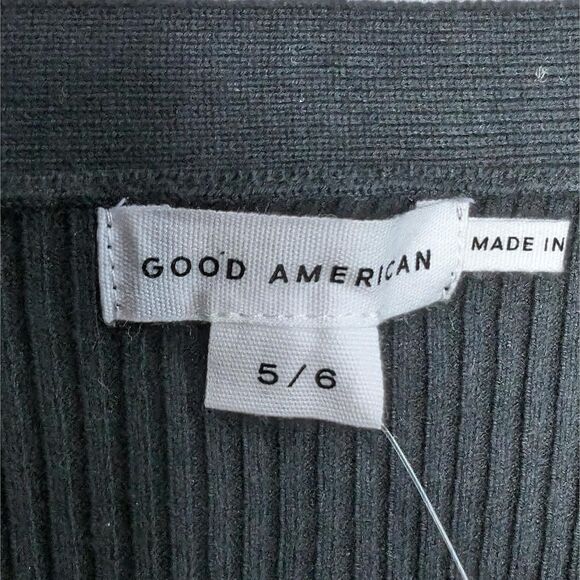 Good American Lettuce Edge Top Cardigan Black Size 5/6 2X/3X - Picture 3 of 6